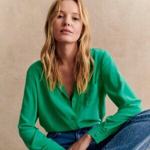 Sezane Florence Shirt Bright Green - Size 6